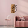 Wallity Woman Floral Face - 372 Escultura de pared de madera y metal